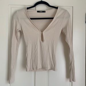 Cream/blush long sleeve w/ super cute front clasp!
